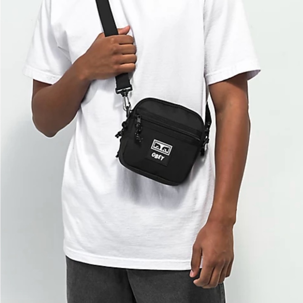 Obey Conditions Black Crossbody Bag NEW